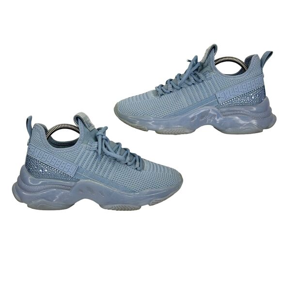 Steve Madden Woman’s Maxima Sneaker Blue Rhinestone Size 8 Chunky Platform Bling - Picture 4 of 11